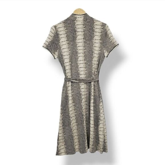 Vintage Vivienne Tam Silk Blend Slinky Jersey Knit Wrap Dress in Snakeskin Print - Picture 6 of 11